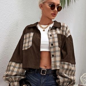 Coats | Shein Tartan Plaid Crop Shacket 